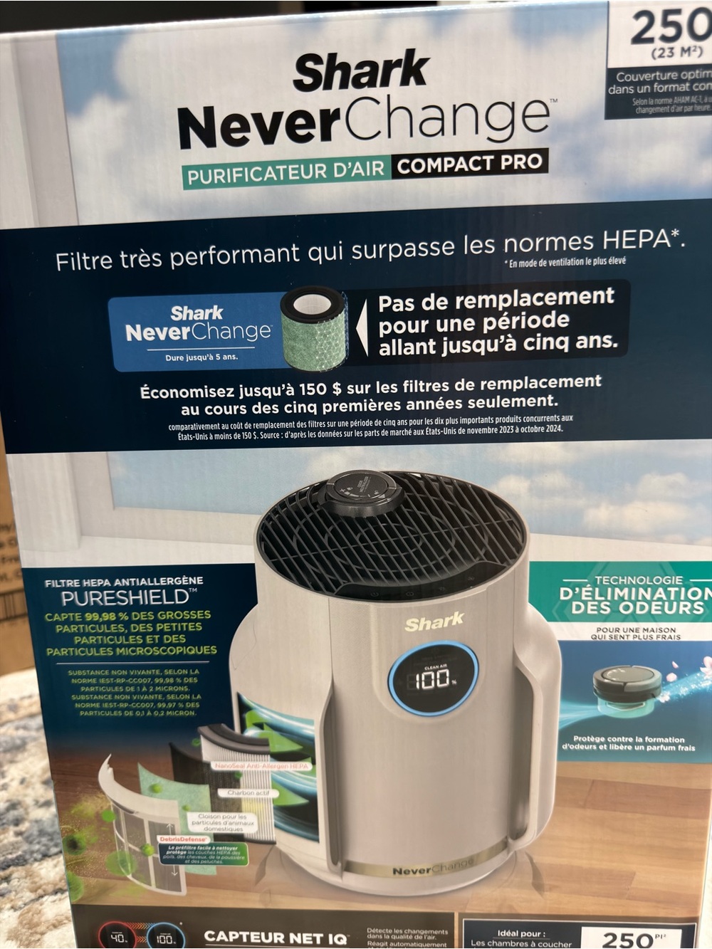 Shark Air Purifier in Off-White with Rose Gold Accents